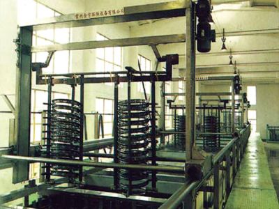 Automatic hanging-plating production line